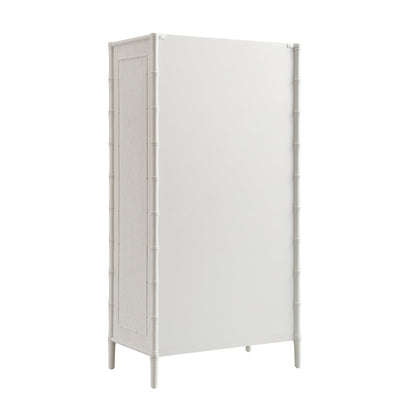 Armoire double Elstowe en imitation bambou, blanc ombré