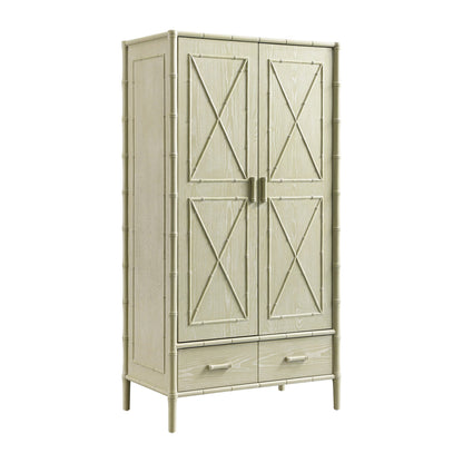Armoire double en imitation bambou Elstowe, vert sauge