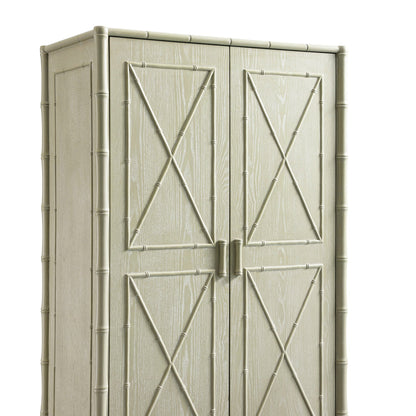 Armoire double en imitation bambou Elstowe, vert sauge