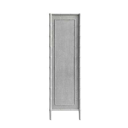 Armoire double en imitation bambou Elstowe, gris chaud