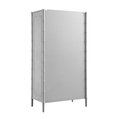 Armoire double en imitation bambou Elstowe, gris chaud