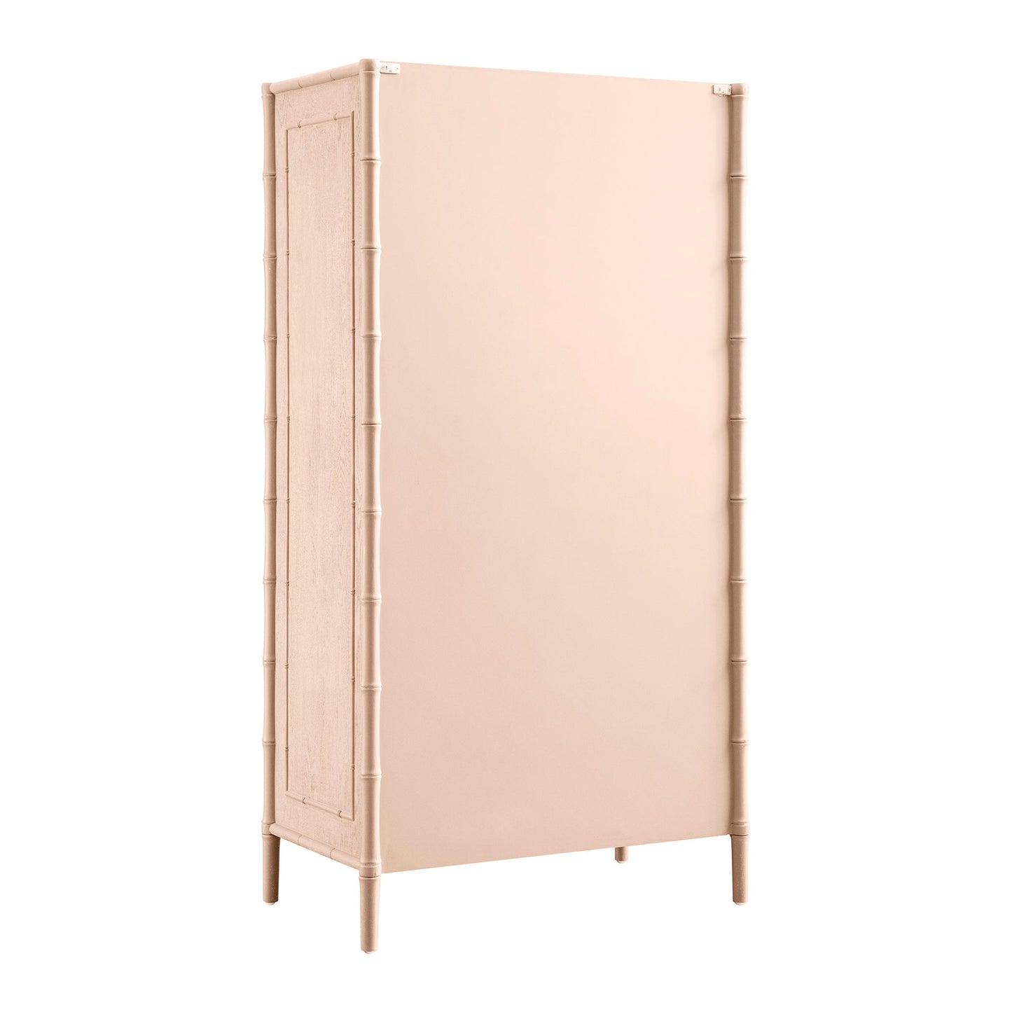 Armoire double en imitation bambou Elstowe, rose nude