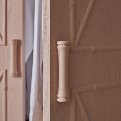 Armoire double en imitation bambou Elstowe, rose nude