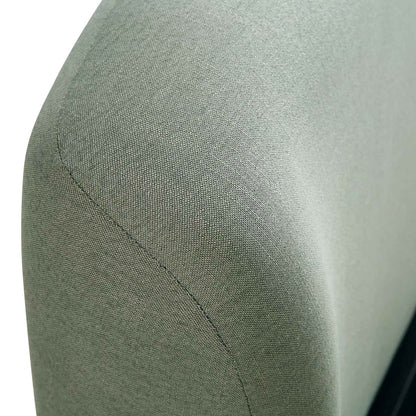 Lit ottoman de rangement Constance avec tête de lit ailée, lin olive