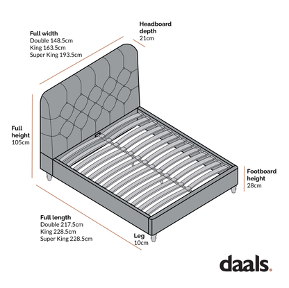 Lit rembourré à boutons profonds Leamington, velours jaune curcuma