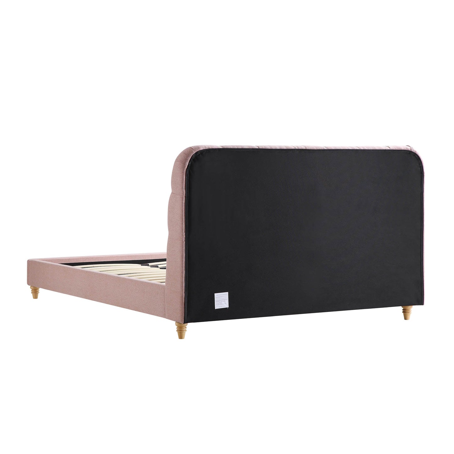 Lit rembourré à boutons profonds Leamington, tissu rose eau de rose