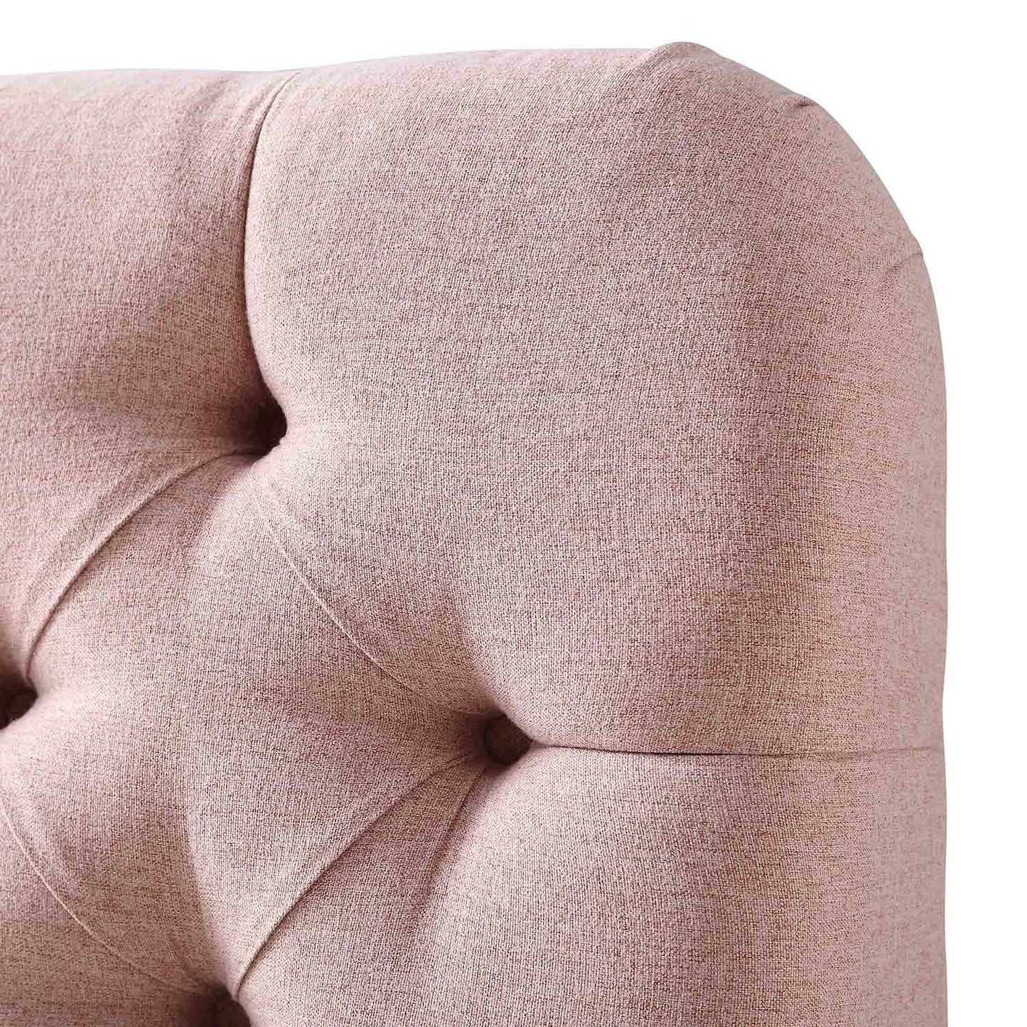 Lit rembourré à boutons profonds Leamington, tissu rose eau de rose