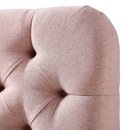 Lit rembourré à boutons profonds Leamington, tissu rose eau de rose