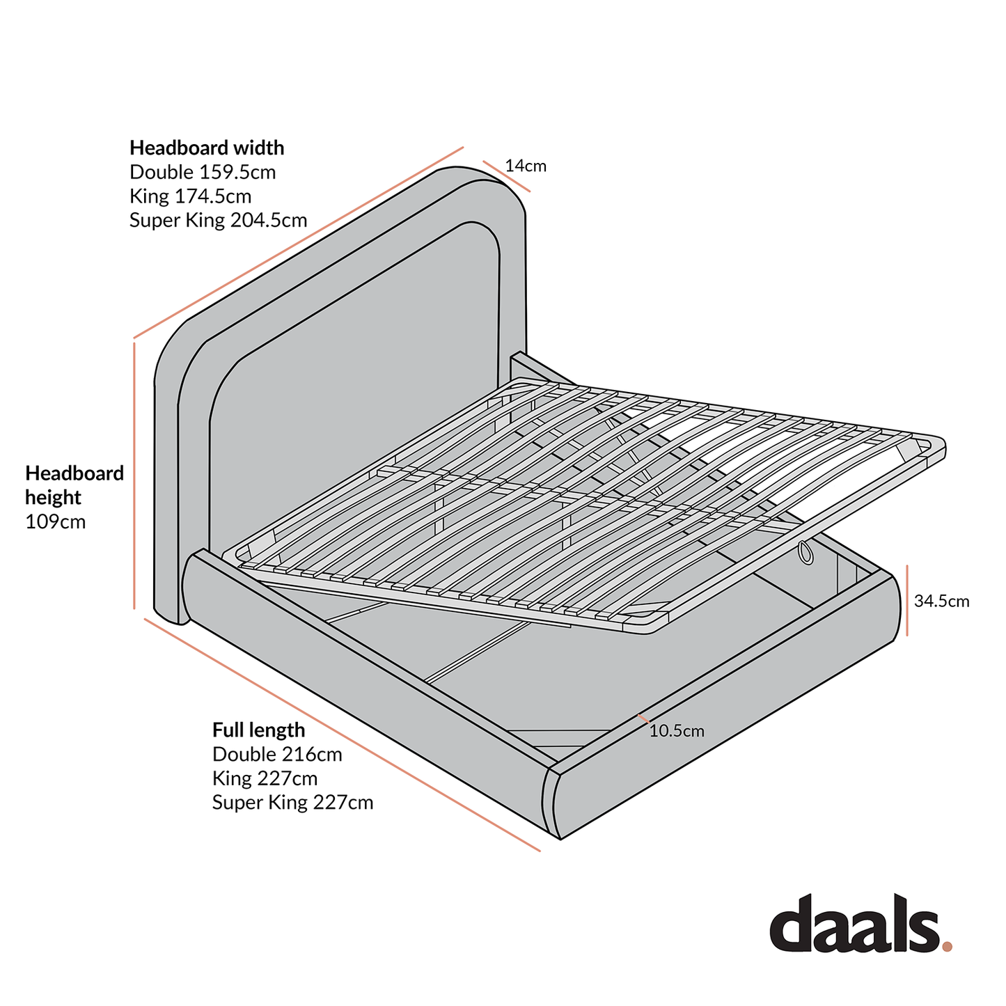 Lit avec sommier tapissier en bois Luella, tissu sable