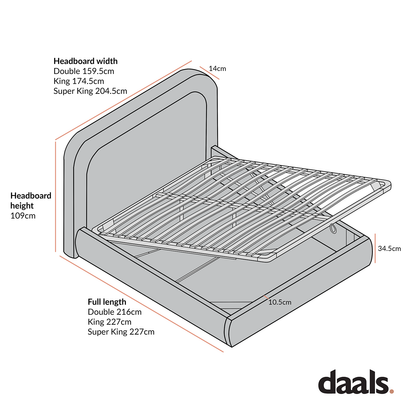 Lit avec sommier tapissier en bois Luella, tissu sable