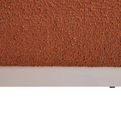 Lit de rangement rembourré en bois Luella, sommier à lattes, boucle rouille