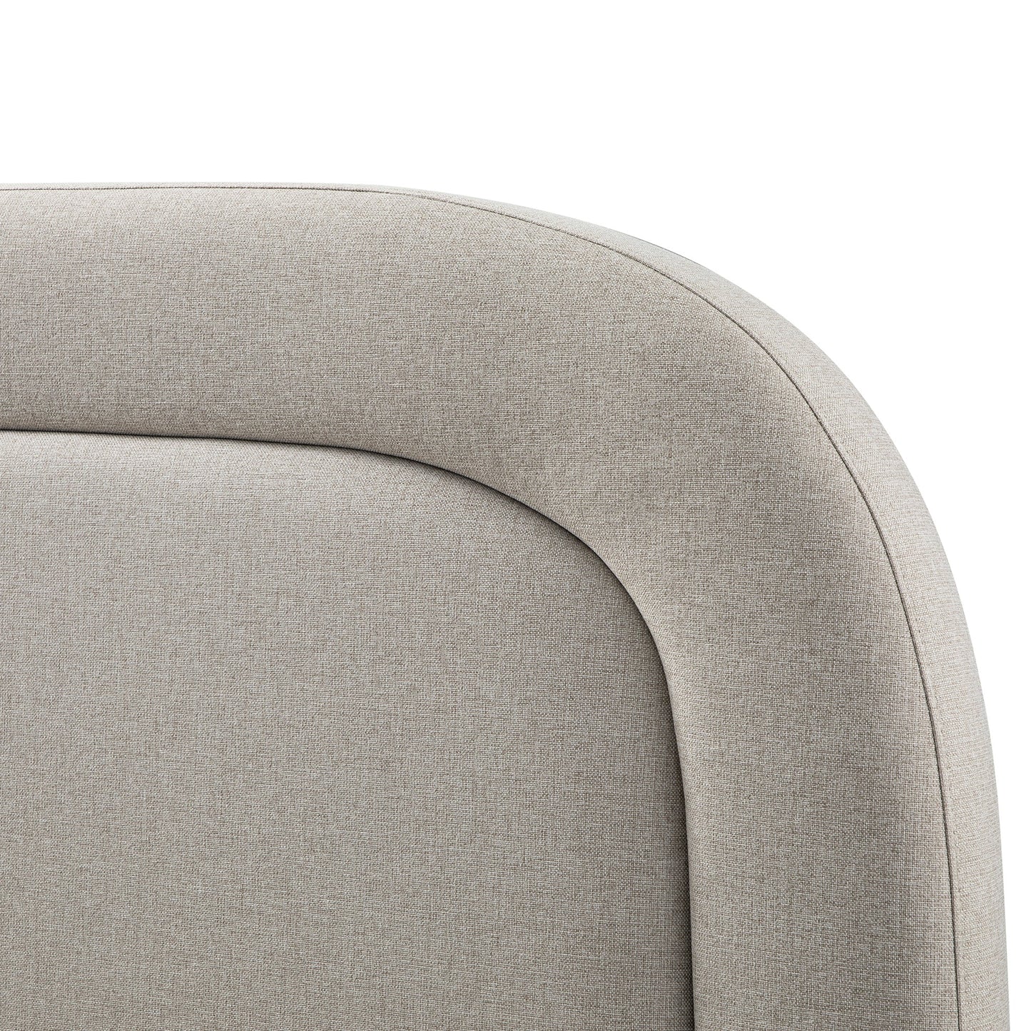 Lit avec sommier tapissier en bois Luella, tissu sable