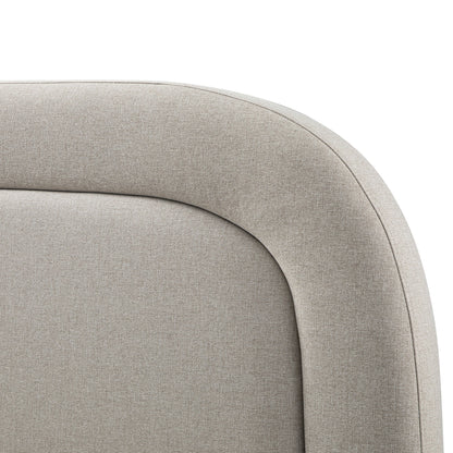 Lit avec sommier tapissier en bois Luella, tissu sable