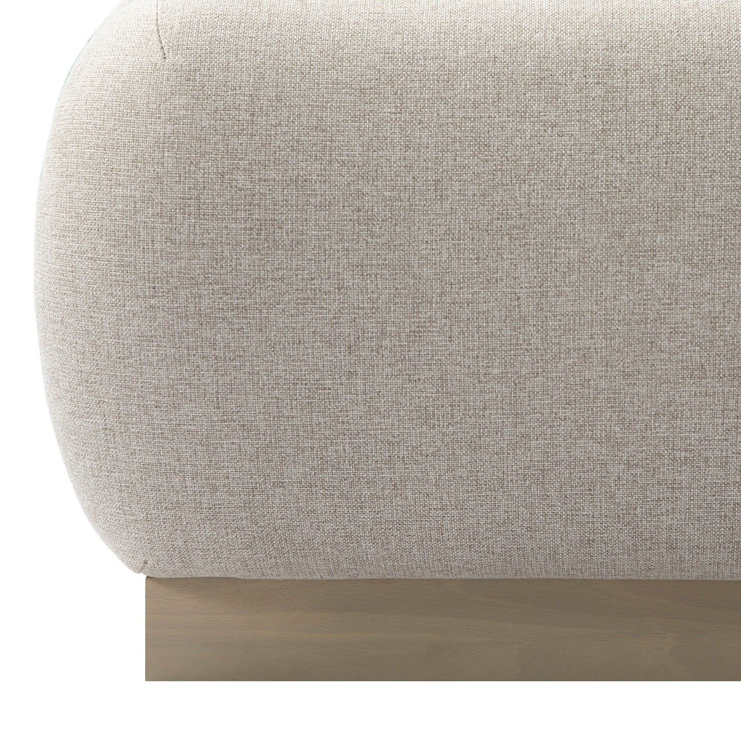 Lit avec sommier tapissier en bois Luella, tissu sable