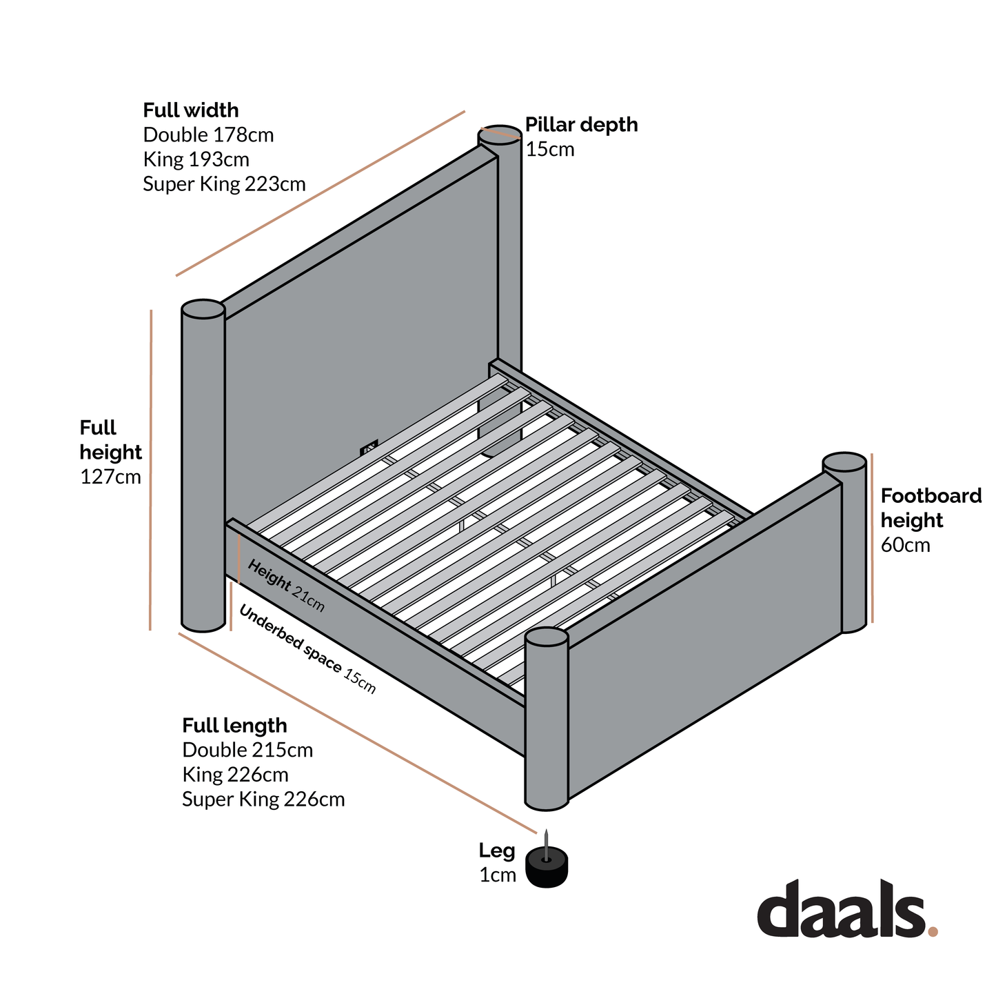 Lit à colonnes rembourré en velours bleu Misty de Galerie