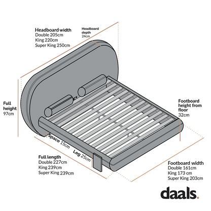 Lit rembourré à tête de lit ovale Elystan, tissu vert olive