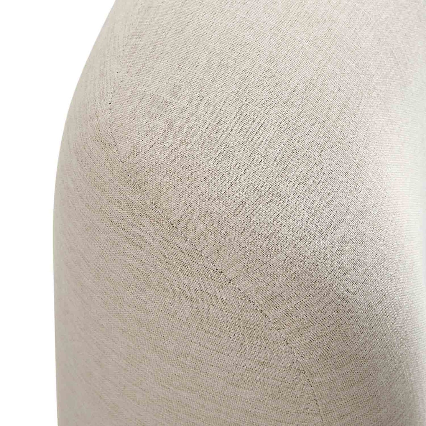 Lit ottoman de rangement Constance avec tête de lit à oreilles, lin beige