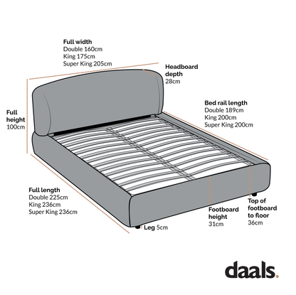 Lit ottoman de rangement Constance avec tête de lit à oreilles, lin beige