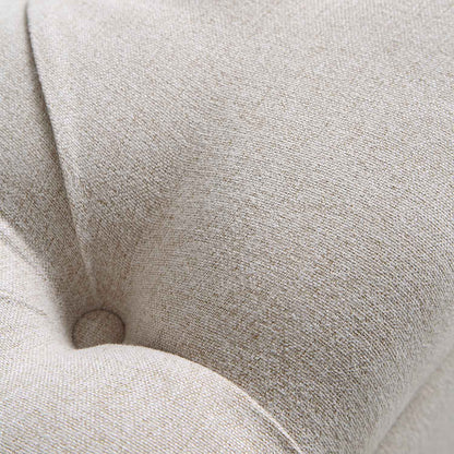 Banc de rangement ottoman à boutons profonds Leamington, tissu avoine