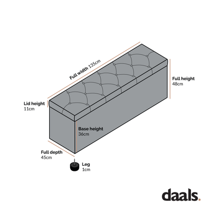 Banc de rangement ottoman à boutons profonds Leamington, velours vert prairie