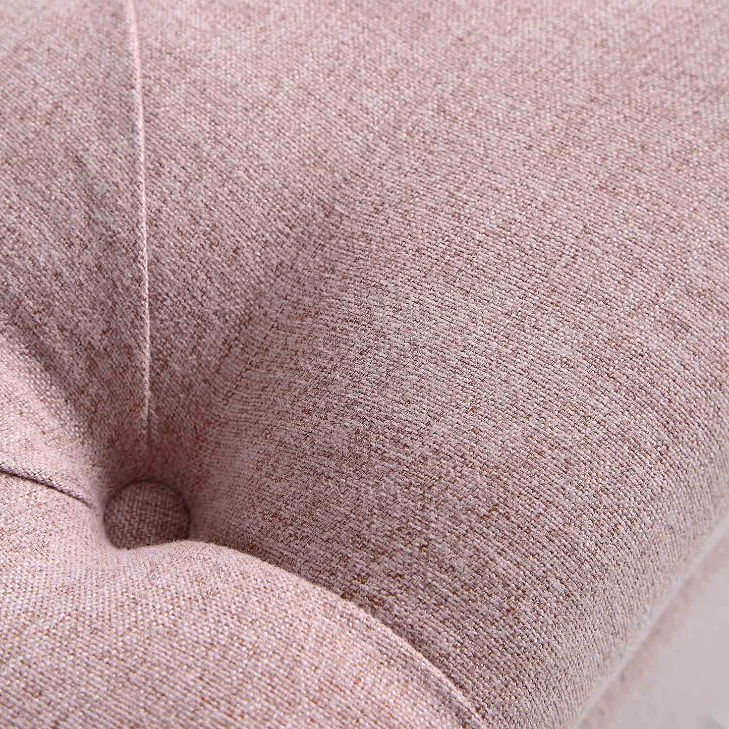 Banc de rangement ottoman à boutons profonds Leamington, tissu rose eau de rose