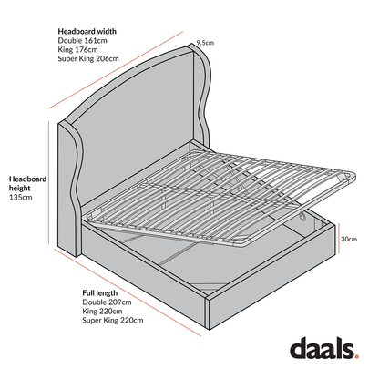 Lit de rangement rembourré Kimberly, tissu sable