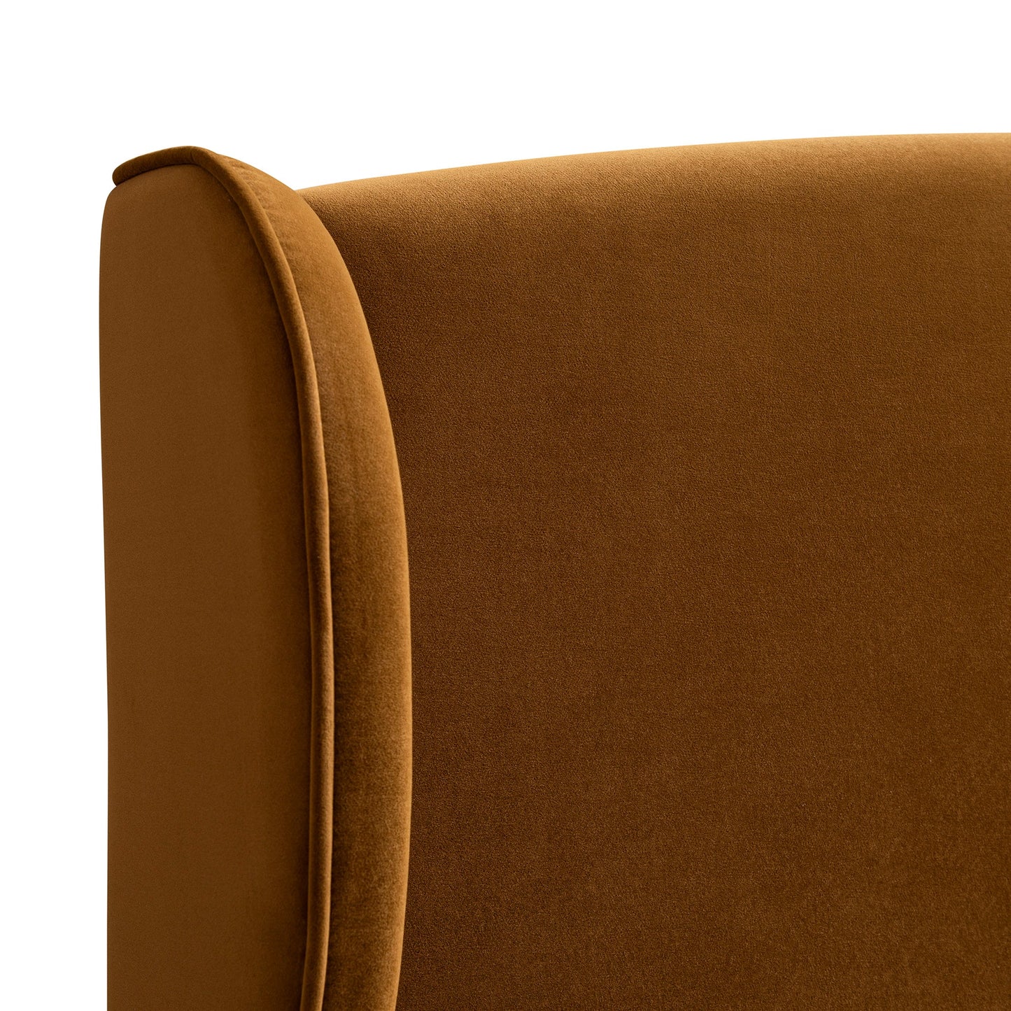 Lit de rangement rembourré à oreilles Kimberly, velours cannelle