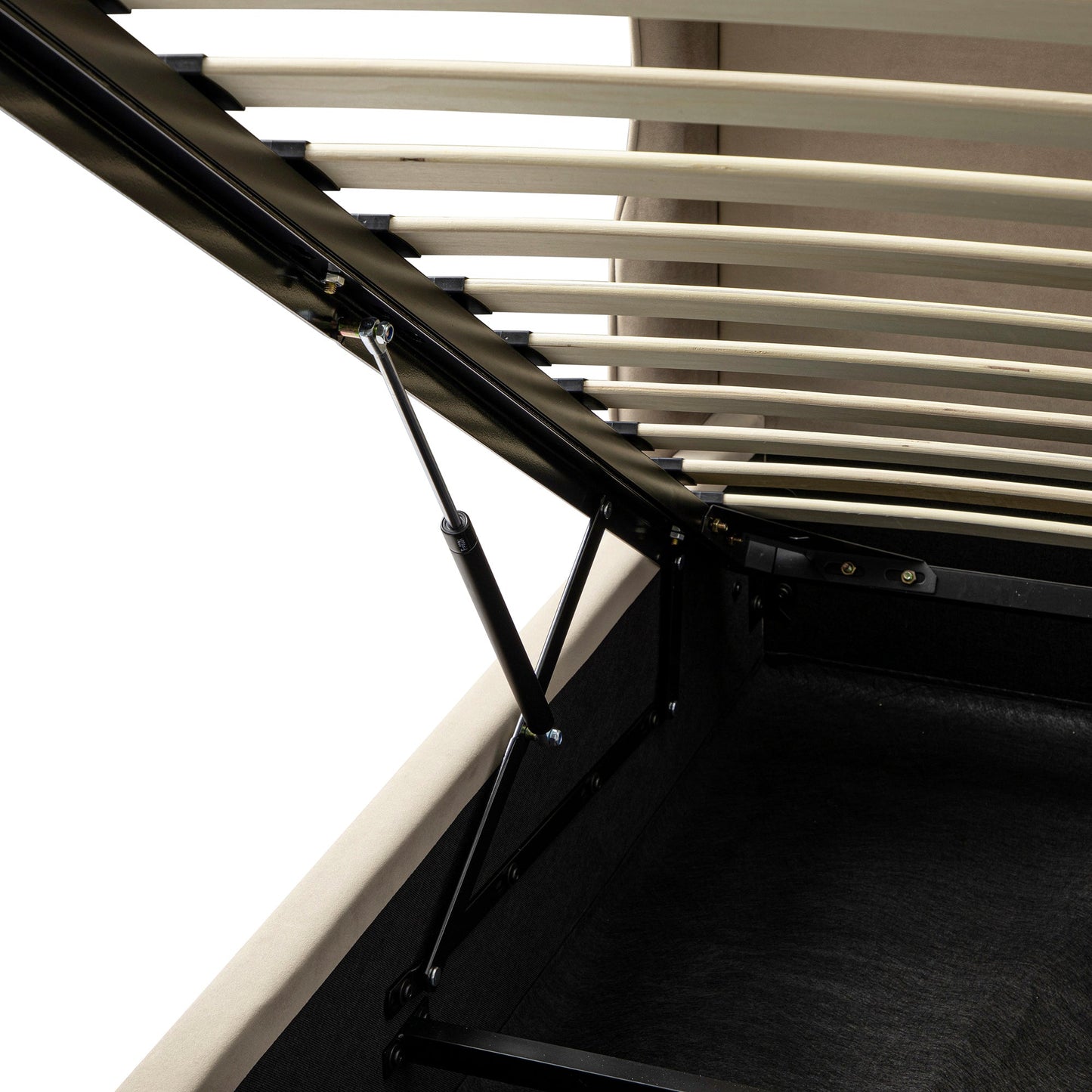 Lit de rangement rembourré à oreilles Kimberly, velours taupe