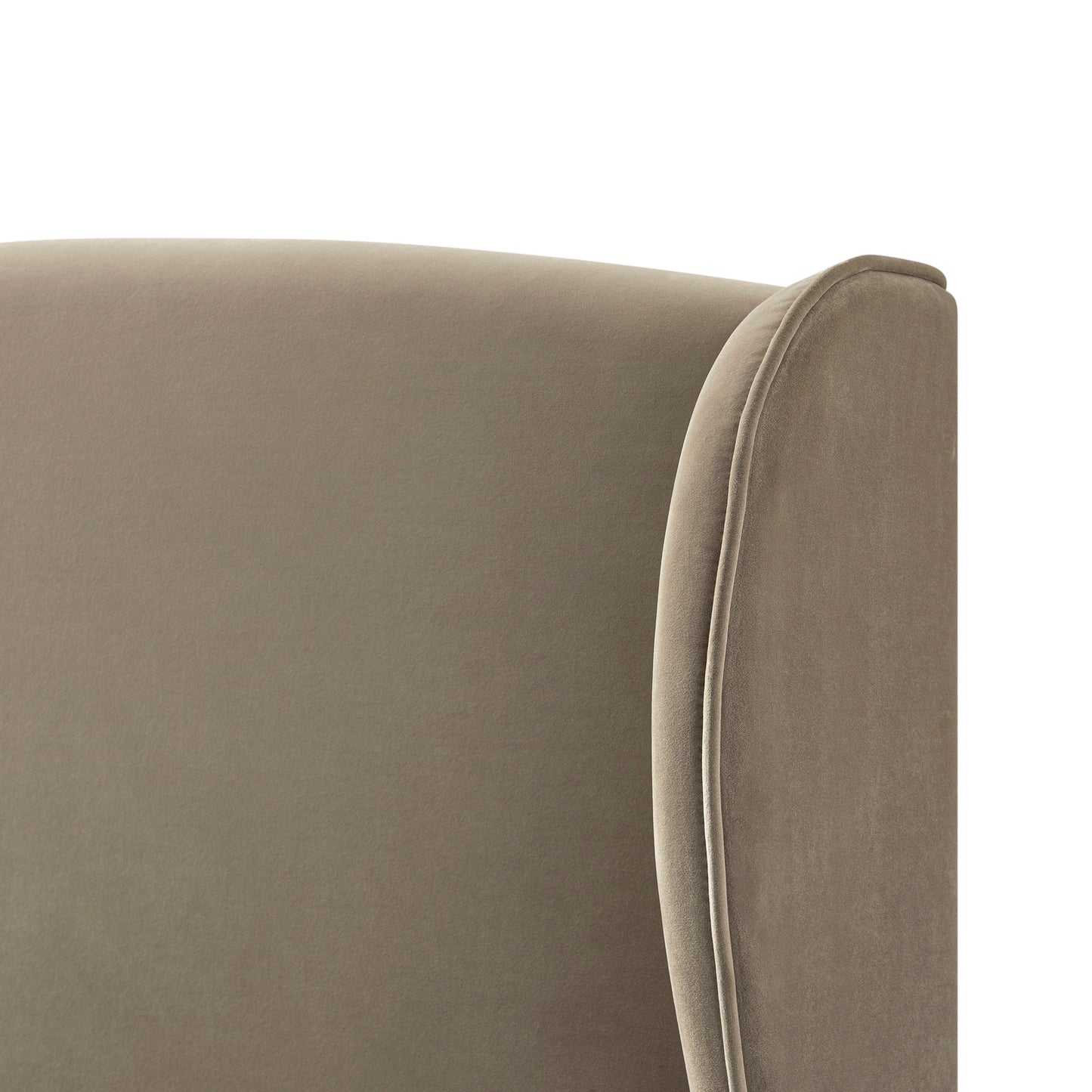 Lit de rangement rembourré à oreilles Kimberly, velours taupe