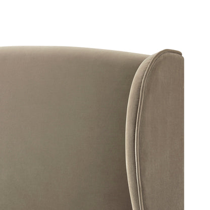 Lit de rangement rembourré à oreilles Kimberly, velours taupe