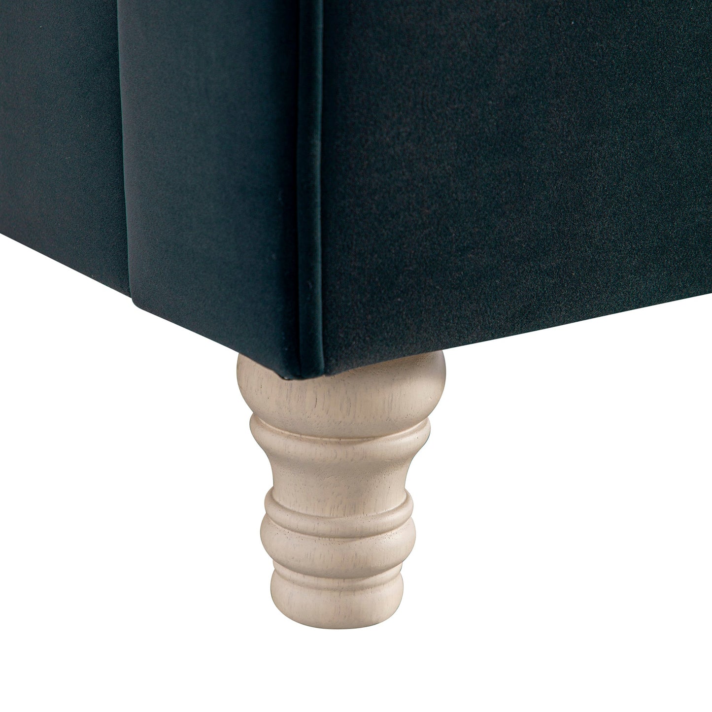 Lit traîneau ottoman Porchester avec rangement, velours bleu égéen