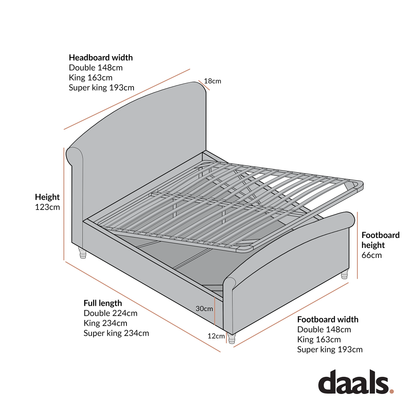 Lit traîneau avec rangement ottoman Porchester, chenille vert forêt