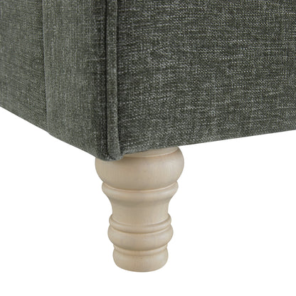 Lit traîneau avec rangement ottoman Porchester, chenille vert forêt