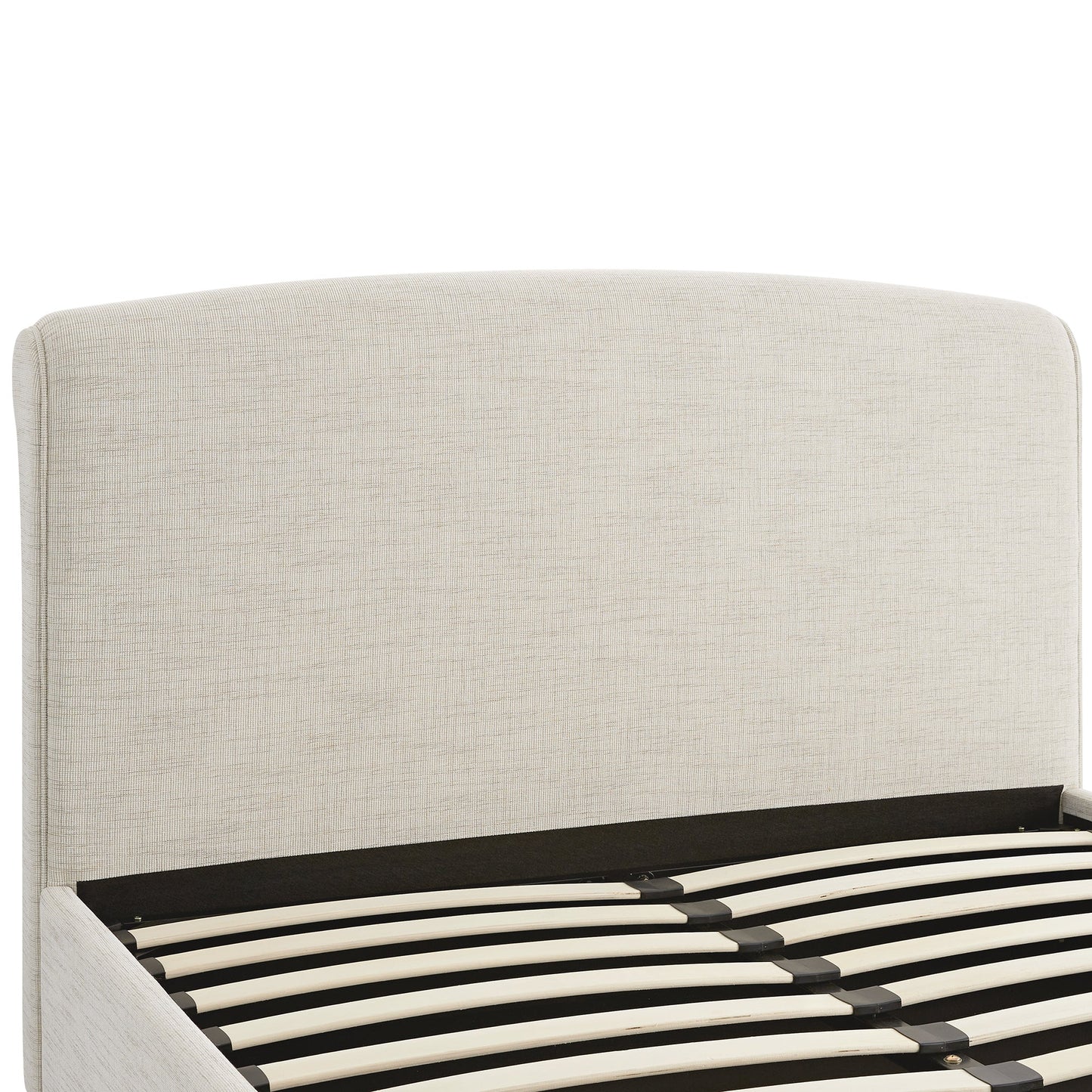 Lit-bateau de rangement ottoman Porchester, tissu texturé tissé couleur avoine