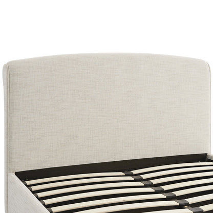 Lit-bateau de rangement ottoman Porchester, tissu texturé tissé couleur avoine