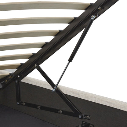 Lit-bateau de rangement ottoman Porchester, tissu texturé tissé couleur avoine