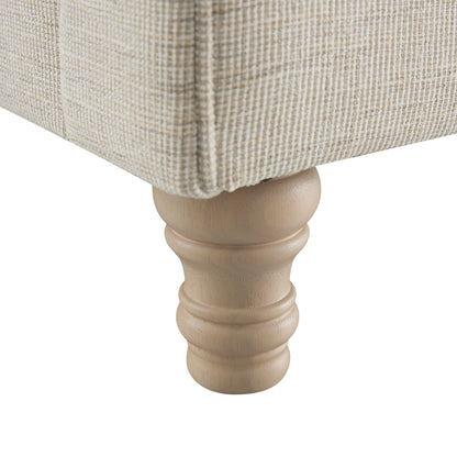 Lit-bateau de rangement ottoman Porchester, tissu texturé tissé couleur avoine