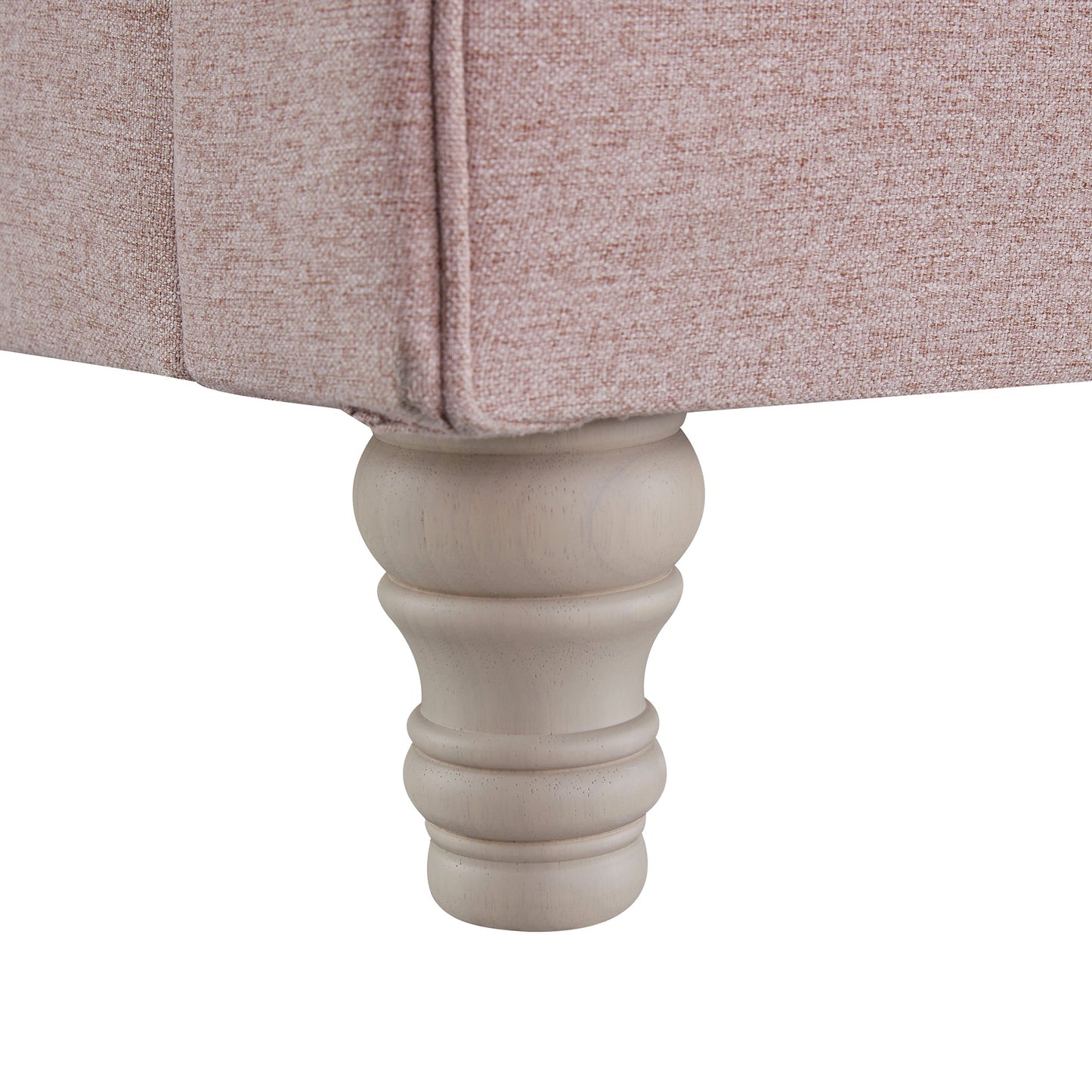 Lit traîneau avec rangement ottoman Porchester, tissu rose eau de rose