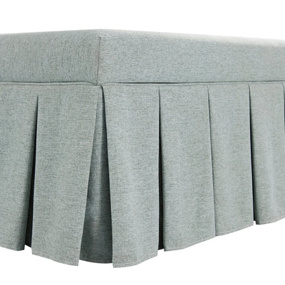 Banc de rangement à plis creux Egerton, tissu brossé bleu aqua pâle