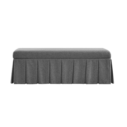 Banc de rangement à plis creux Egerton, tissu brossé anthracite