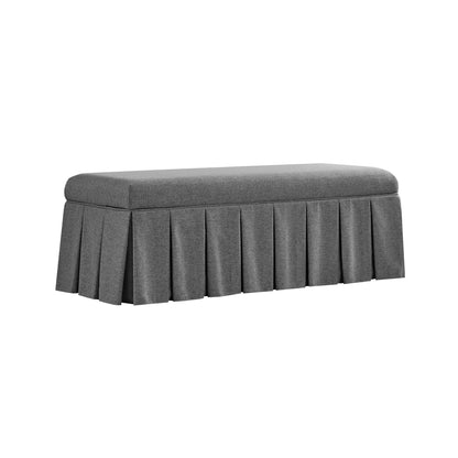 Banc de rangement à plis creux Egerton, tissu brossé anthracite