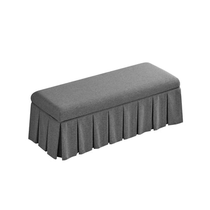 Banc de rangement à plis creux Egerton, tissu brossé anthracite