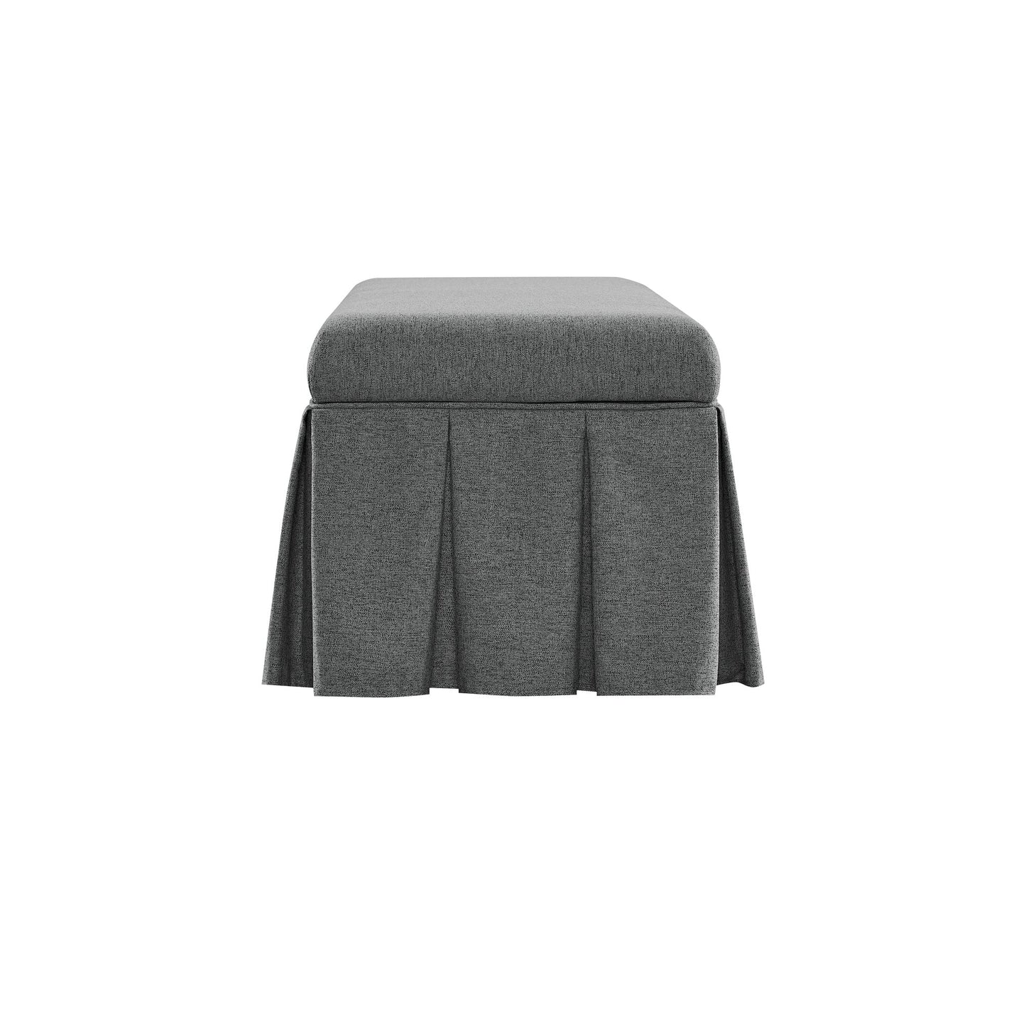 Banc de rangement à plis creux Egerton, tissu brossé anthracite