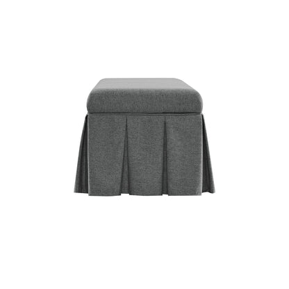 Banc de rangement à plis creux Egerton, tissu brossé anthracite