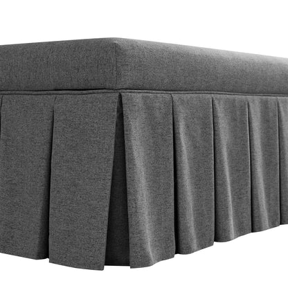 Banc de rangement à plis creux Egerton, tissu brossé anthracite