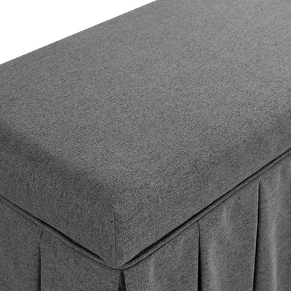 Banc de rangement à plis creux Egerton, tissu brossé anthracite