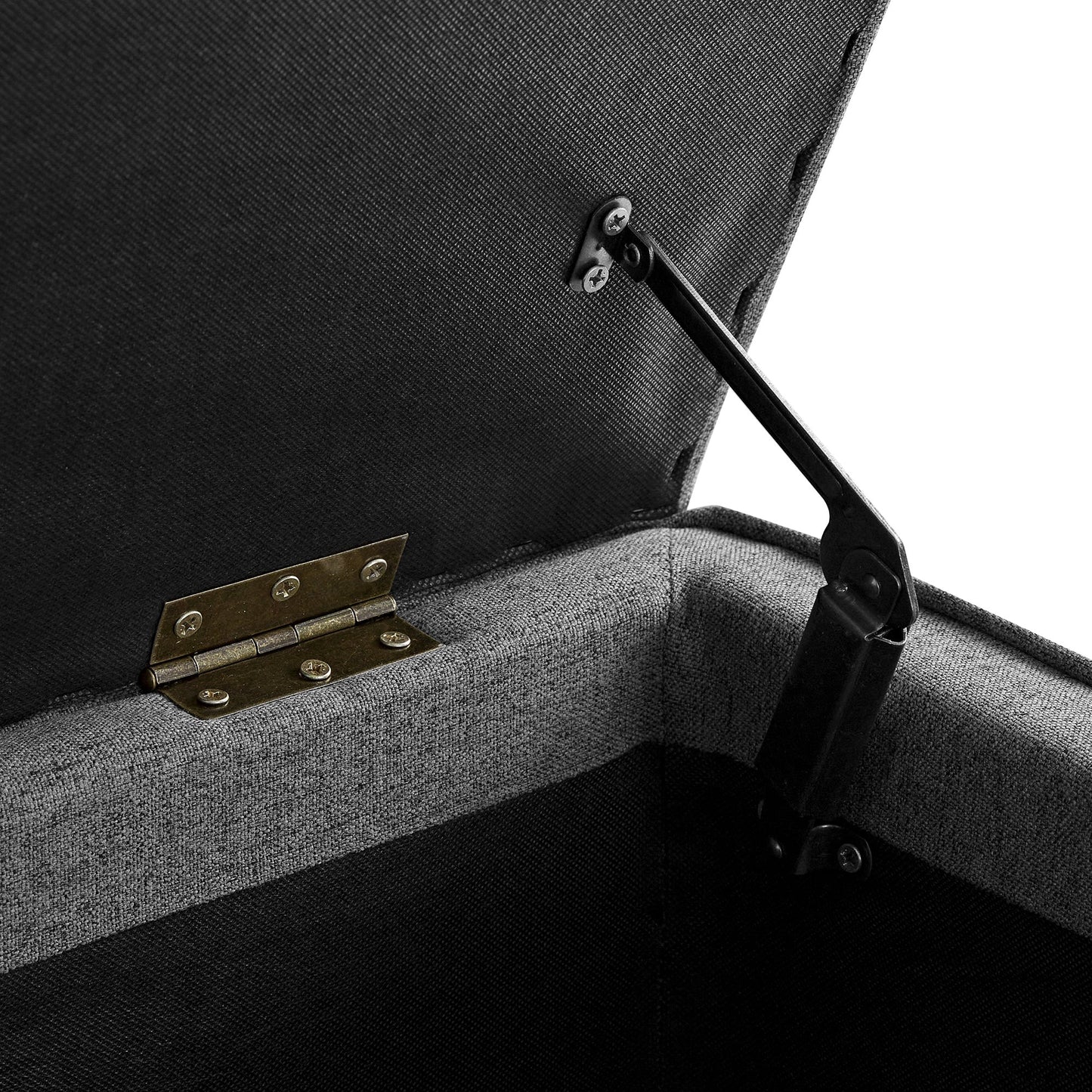 Banc de rangement à plis creux Egerton, tissu brossé anthracite