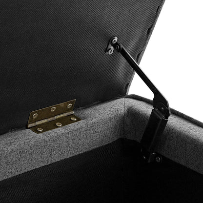 Banc de rangement à plis creux Egerton, tissu brossé anthracite