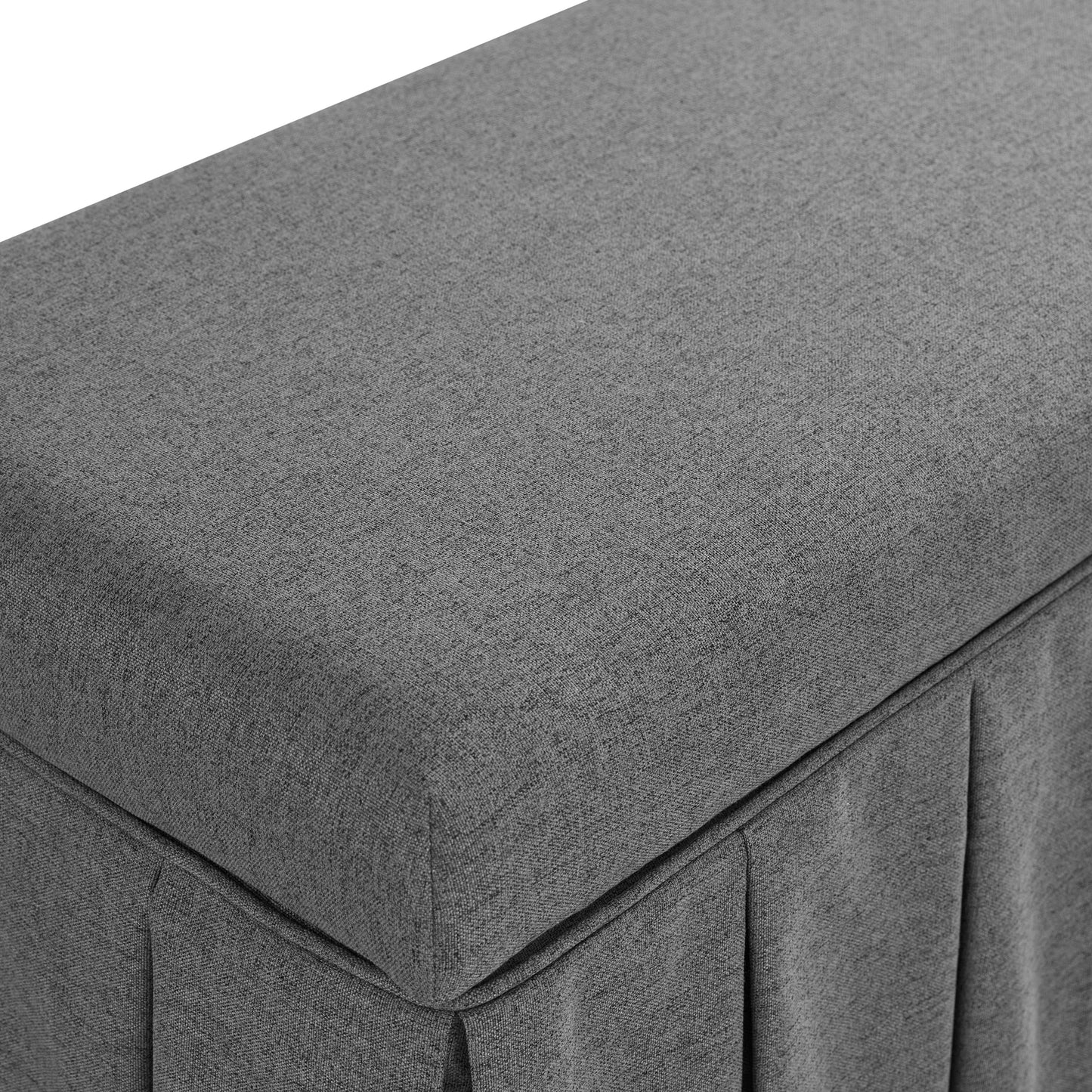 Banc de rangement à plis creux Egerton, tissu brossé anthracite