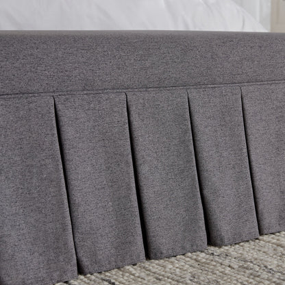 Banc de rangement à plis creux Egerton, tissu brossé anthracite